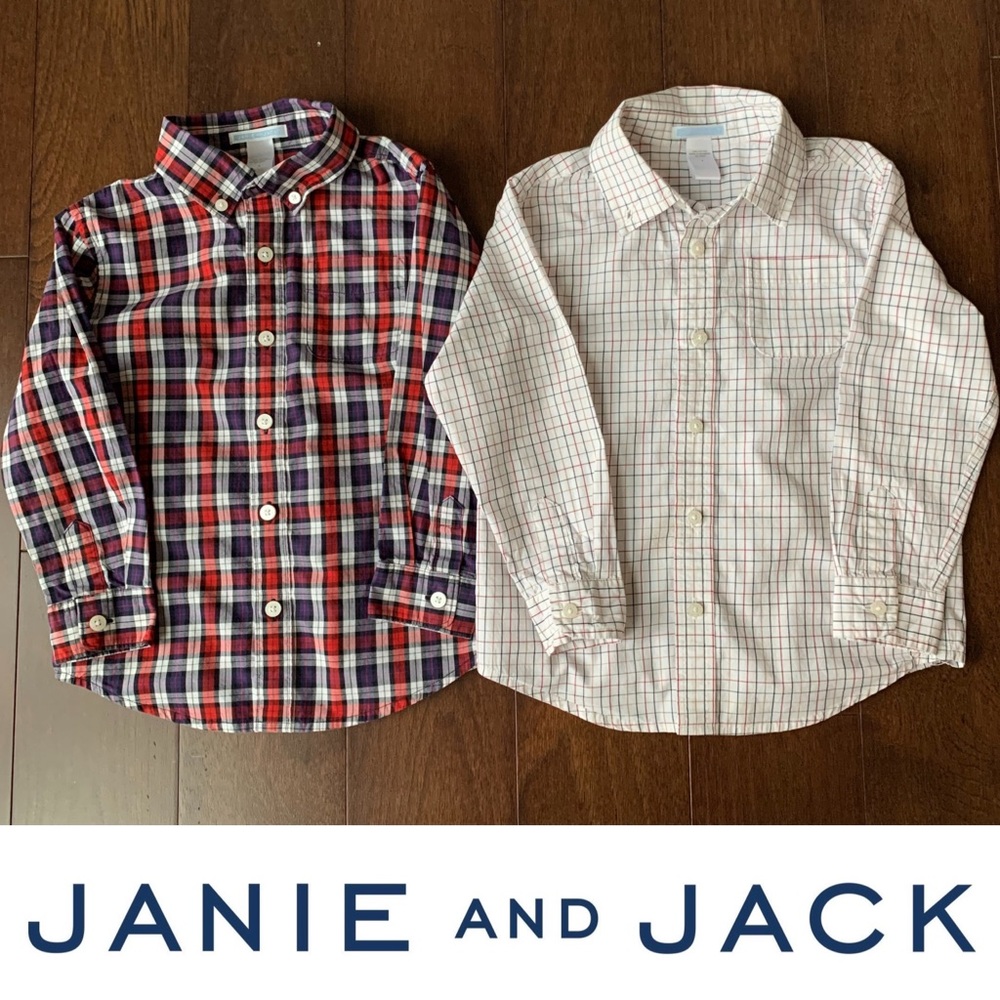 💙 Lot of 2 Janie & Jack Boys Button Down Shirts💙